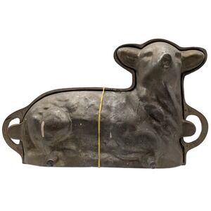 Vintage Cast Aluminum Lamb Cake Mold 2 Piece 3D Easter Spring Baking Pan